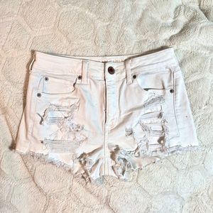 American Eagle Outfitters Distressed White Shorts